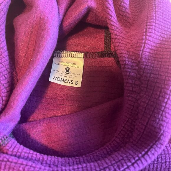 Melanzana Dress Womens S Purple Micro Grid Fleece Hooded Pullover Pocket Outdoor - Picture 3 of 6